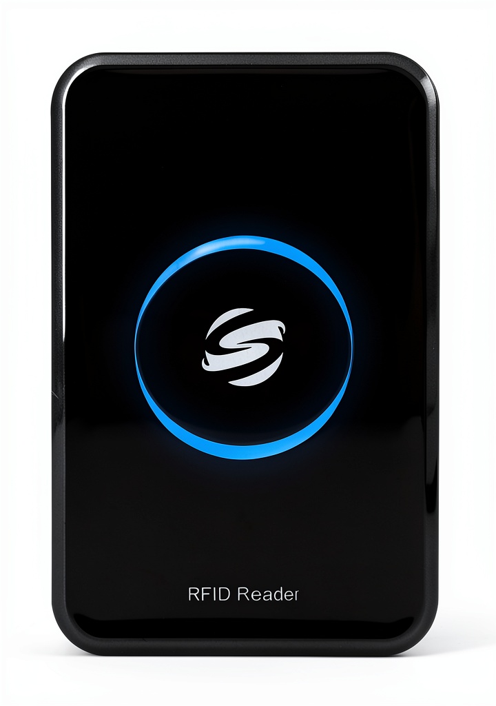 Installing Ajfwm RFID Reader Metal Case Dual Frequency Access Control on a wooden desk