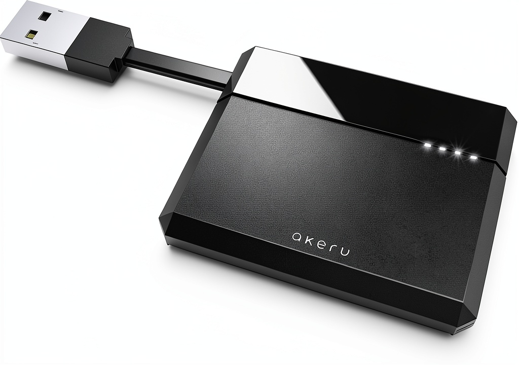 Installing AKERU CAC Card Reader Universal Compatibility Plug Play on a wooden desk