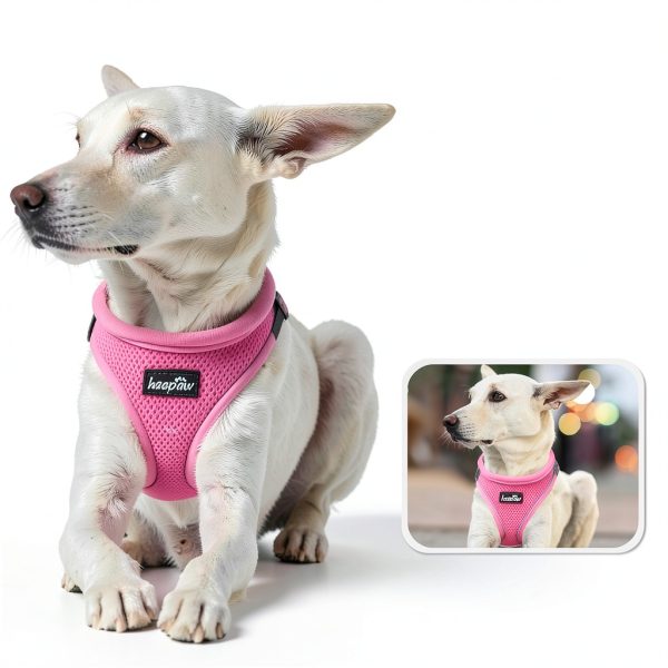Haapaw Dog Harness and Leash Set Air Mesh Reflective Adjustable Size-4