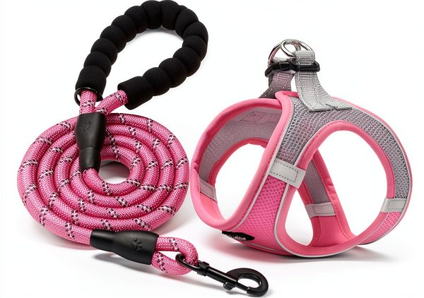 Haapaw Dog Harness and Leash Set Air Mesh Reflective Adjustable Size-0