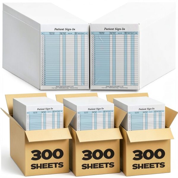Resholder Patient Sign-In Sheet 300 Pack HIPAA Compliant 8.5x11 Inch-0