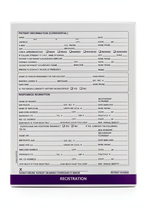 Patient Intake Forms Doctor Stuff 100-Form Purple No Holes-2