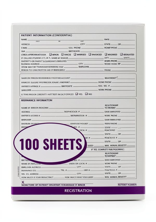Patient Intake Forms Doctor Stuff 100-Form Purple No Holes-0