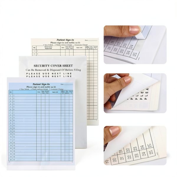 HIPAA Privacy Patient Sign in Sheets Blue NCR Carbonless 3 Part Form-1