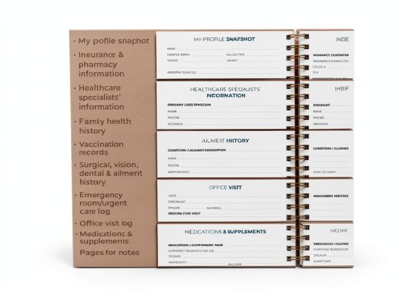 Clever Fox Personal Health Record Keeper – Medical Care Planner – Wellness & Medication Tracker Journal for Patients – Organizer Notebook, Daily Tracking Log Book & Appointment Diary (Rose Gold)-3