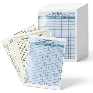 HIPAA Privacy Patient Sign in Sheets Blue NCR Carbonless 3 Part Form-0