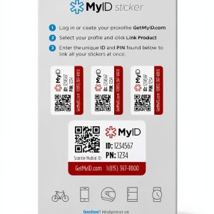 Medical ID Sticker Kit MyID – 4 Durable Labels for Emergency Info-0